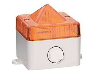 mini sinalizador luminoso quadrado 855b com cobertura laranja